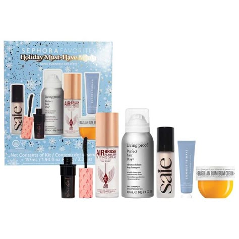 Mini Holiday Must Haves Set - Sephora Favorites | Sephora Cheap Sephora Must Haves, Sephora Minis, Sephora Sets, Best Sephora Products, Hair Setting Spray, Sephora Set, Holiday Must Haves, Sephora Must Haves, Sephora Wishlist