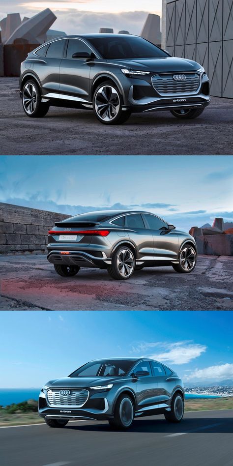 Say Hello To The Audi Q4 Sportback e-tron Concept: A 310-Mile EV. Audi's electric revolution continues. Audi Q4 Sportback, Audi Car, Audi Etron Sportback, Suv Audi, Audi Q4 E Tron Sportback, Electric Audi, Audi Sportback, Audi Q4 E-tron, Audi Electric Car