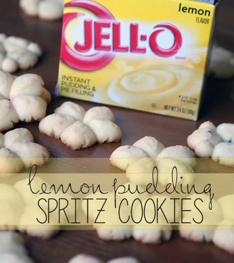 Recipes With Jello, Easy Spritz Cookie Recipe, Cookie Press Cookies, Lemon Spritz, Press Cookies, Cookie Press Recipes, Jello Cookies, Spritz Cookie, Spritz Cookie Recipe