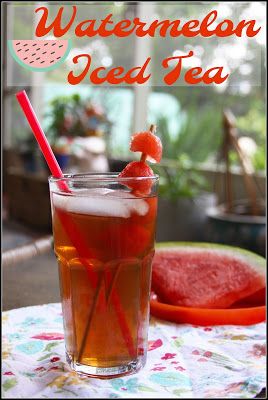 Drink Cleanse, Watermelon Tea, Melon Tea, Sweet Tea Recipes, Refreshing Beverages, Tasty Drinks, Iced Tea Recipes, Watermelon Ice, Beverage Recipes