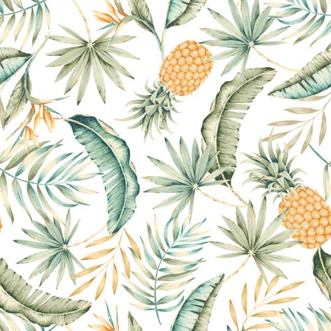 Tropical Pineapple Towel on Behance Pineapple Illustration, Typo Logo Design, Chinoiserie Art, Pantone Colour Palettes, Creative Jobs, Pineapple Pattern, Textile Pattern, Creative Portfolio, Tropical Art