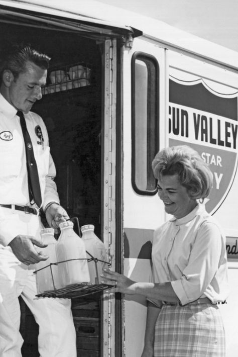 Milk Truck, 1950s Milkman, Cow Milking Parlor, 1950s Grocery Store, 50s Grocery Store, 1950s Rural America, Milk Delivery, Milk Man, Lost Film