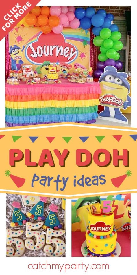 Play Dough Party Ideas, Learning Birthday Party, Play Doh Party Decorations, Playdoh Themed Birthday Party, Play Doh Party Ideas, Playdough Theme Birthday Party, Play Dough Birthday Party Ideas, Playdoh Party Decorations, Playdough Birthday Party