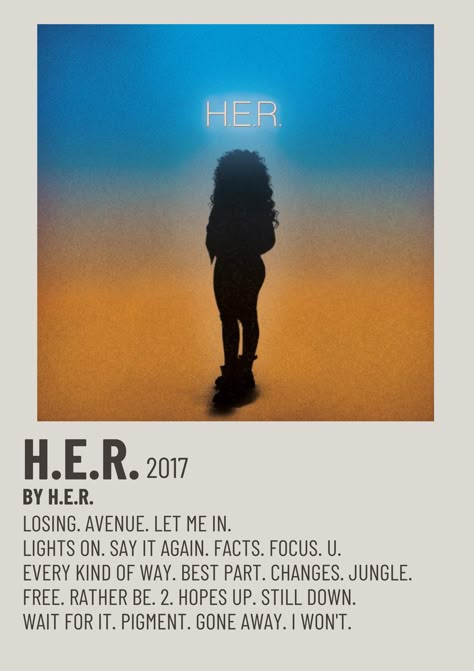 H.e.r Album Cover, Minimalist Polaroid Poster, Polaroid Album, Music Cover Photos, Minimalist Music, Her Aesthetic, Album Posters, Music Poster Ideas, Vintage Music Posters