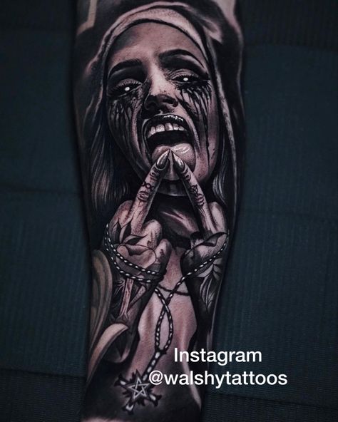 Tattoo nun Nun Skull Tattoo, A Nun Tattoo, Possessed Nun Tattoo, Demon Nun Tattoo, Gothic Nun Tattoo, Skull Demon Tattoo, Creepy Woman Tattoo, Scary Nun Tattoo, Nun Tattoo Evil