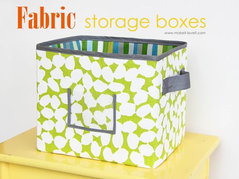 Fabric Storage Boxes (per your request) Tips Menjahit, Children Projects, Fabric Storage Boxes, Fabric Storage Bins, Canvas Storage, Sewing Space, Fabric Boxes, Costura Diy, Fabric Ideas