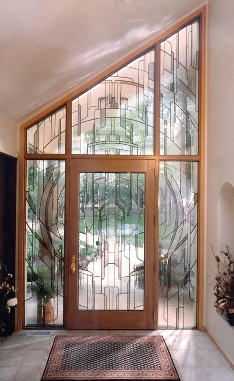 Custom Stained Glass Windows Columbus, Ohio - Residential Homes | Franklin Art Glass Modern Partition Walls, Custom Wood Doors, Modern Stained Glass, Stained Glass Door, Door Glass Design, Glass Doors Interior, Custom Stained Glass, Interiors Dream, Glass Front Door