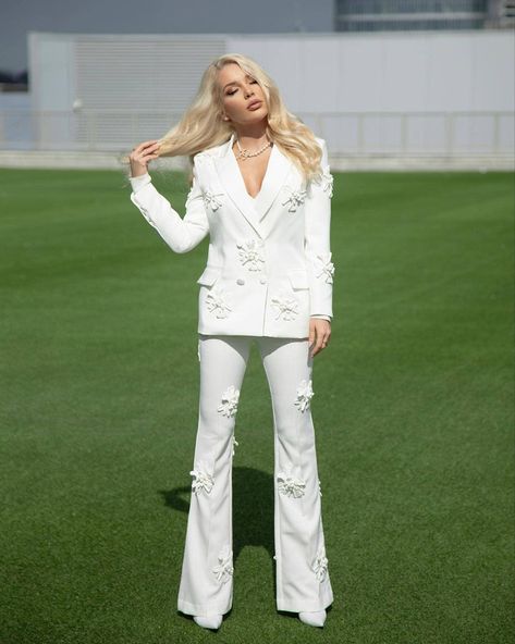 Floral Suit Jacket, White Two Piece Set, Floral Suit, Jacket Making, White Two Piece, Like Art, Blazer Set, Power Suit, Double Breasted Jacket