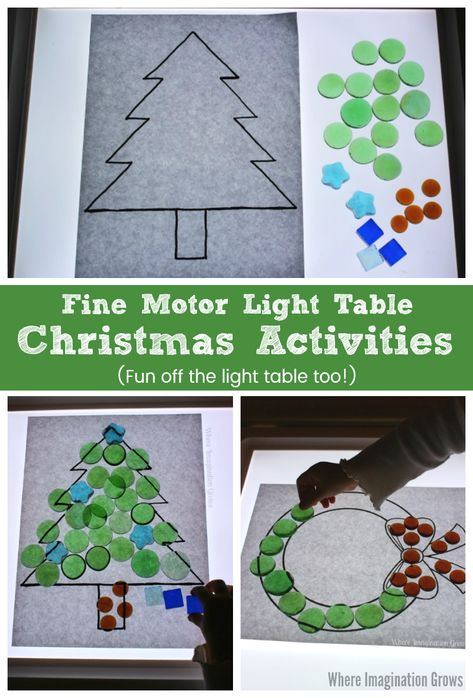 Christmas Light Table, Christmas Fine Motor Activities, Christmas Fine Motor, Light Box Activities, Christmas Units, December Activities, Fine Motor Activities For Kids, Fashion Usa, Christmas Kindergarten