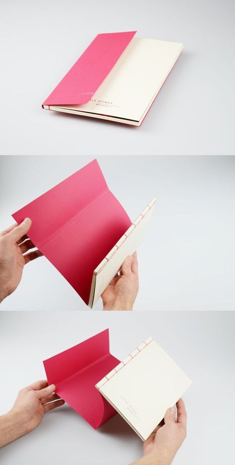 Darren Oorloff - Little Spines Cool Book Binding Ideas, Magazine Binding Ideas, Portfolio Book Binding, Book Binding Inspiration, Cool Book Design, Zine Binding, Pamphlet Binding, Bookbinding Design, Booklet Binding