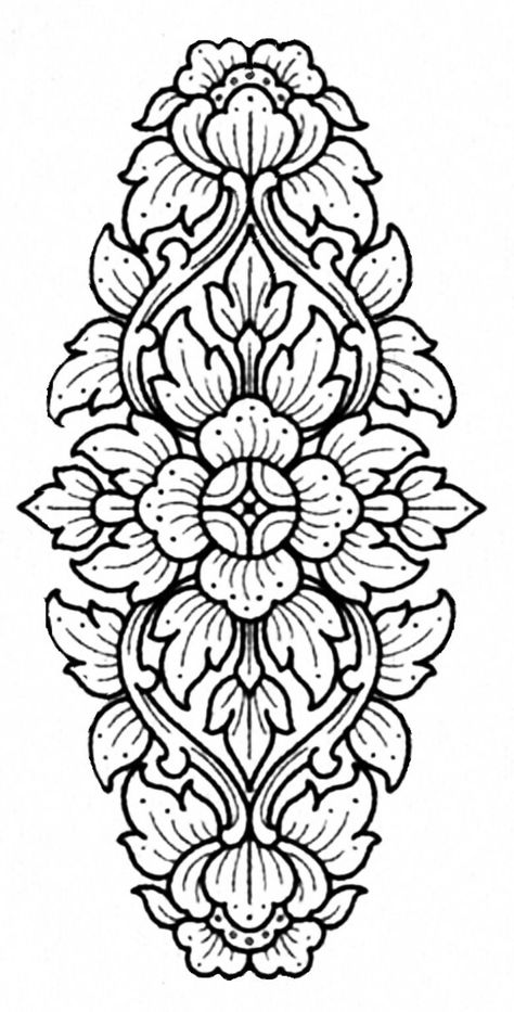 Floral Ornamental Tattoo Design, Ornamental Shoulder Tattoo, Ornamental Tattoo Design, Tibetan Tattoo, Wrist Tattoo Designs, Traditional Tattoo Designs, Sak Yant Tattoo, Thailand Art, Psy Art