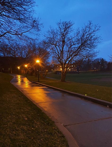 Rainy Sidewalk, Aesthetic Rainy Night, Sidewalk Aesthetic, Sidewalk At Night, Rainy Landscape, Space Song, American Aesthetic, Night Walks, Fools Gold