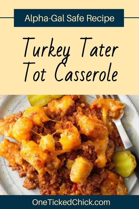 Tater tot casserole is delicious...but the ground beef and cheese can cause an allergic reaction if you have Alpha-Gal Syndrome (mammal allergy). Not fun! So, I modified my favorite tater tot casserole recipe to be completely Alpha-Gal safe and mammal-free. With a few substitutions, it tastes almost the same! Check out the recipe on my blog :) #recipe #mammalfree Turkey Tater Tot Casserole, Tater Tot Casserole Recipe, Alpha Gal, 4th Of July Recipes, Tater Tot Casserole Recipes, Tot Casserole, Tater Tot Casserole, Ground Turkey Recipes, Sweet Chili Sauce