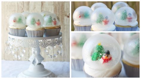 #christmas #christmascupcakes #holidaydesserts #edibles #isomalt #snowglobecupcakes Snow Globe Cupcakes, Globe Cake, Snowman Cupcakes, Cake Pop Designs, Buttercream Cake Decorating, Icing Techniques, Holiday Cupcakes, How To Make Cupcakes, Christmas Snow Globes