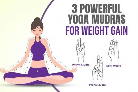 Improper food habits and the inability of the body to absorb food could be the reason for being underweight. Hand mudras are the easiest yoga practices that can open up the body to absorb nutrients from food and increase metabolism. How To Gain Weight In Your Hands, Yoga Poses For Weight Gaining, Weight Gaining Exercise, Yoga For Weight Gain For Women, Weight Gain Exercise For Women, Weight Gain Yoga, Weight Gain Exercise, Weight Gain Tips, Weight Gain Plan