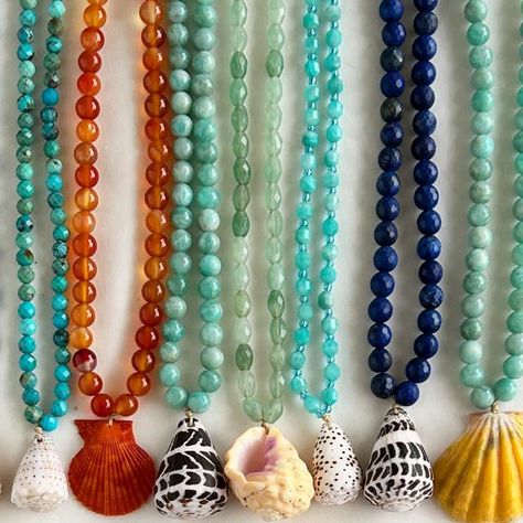 🐚HANDMADE SHELL & GEMSTONE JEWELRY💎 on Instagram: "Lots of new gems and shells! #necklace" Shells Necklace, L Necklace, Peace Love, Peace And Love, Gemstone Jewelry, Shells, Gems, Beads, Gemstones