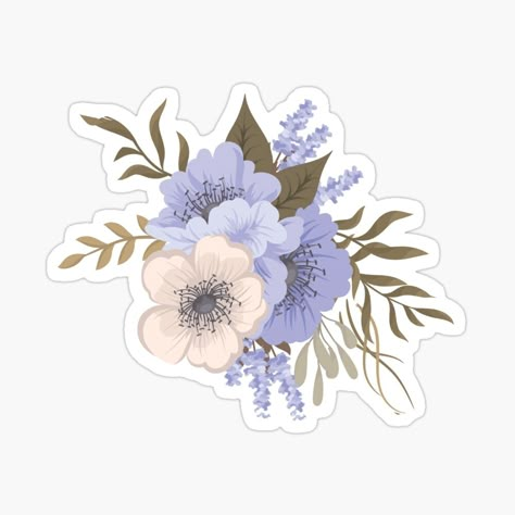 Get my art printed on awesome products. Support me at Redbubble #RBandME: https://www.redbubble.com/i/sticker/Floral-Purple-Flower-Design-by-JulliaZeleskey/60973941.EJUG5?asc=u Pink Scrapbook, Floral Magnets, Wallpaper Notebook, Flowers Png, Scrapbook Stickers Printable, Floral Stickers, Aesthetic Stickers, Purple Roses, Printable Stickers