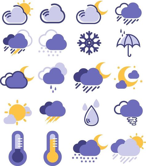 Weather Graph, Weather Icon, Weather Icons, Weather Change, Winter Weather, Seamless Pattern, Seamless Patterns, Vector Art, Vector Free