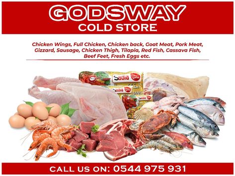 Cold Store Banner Design, Cold Store Flyer Design, Chicken Flyer Design, Butcher Shop Social Media Design, Food Combo Offer Poster Design, Fish Fry Flyer, 3d Signage, Store Flyers, Store Banner