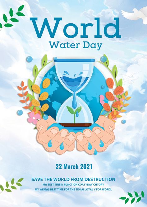 Happy World Water Day Celebration Poster#pikbest#Templates#Poster Water Day Poster, International Water Day, World Meteorological Day, World Peace Day, Celebration Poster, India Poster, Tourism Day, World Aids Day, Aids Day