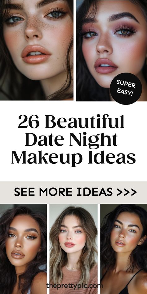 Discover stunning date night makeup looks that are simple yet sophisticated. Elevate your beauty game with these effortless date night makeup ideas. Whether you prefer a natural glow or a bold lip, we've got you covered. From sultry smokey eyes to radiant dewy skin, find inspiration for your next special evening. Get ready to impress with flawless date night makeup looks that will enhance your features and boost your confidence. Date Night Makeup Looks, Night Makeup Looks, Night Makeup Ideas, Vampy Lips, Date Night Makeup, The Perfect Date, Berry Lips, Smokey Eye For Brown Eyes, Stunning Makeup