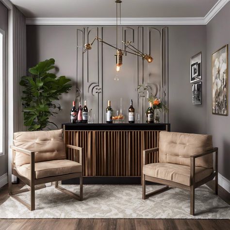 The Ultimate Guide to Creating a Stylish Living Room Bar – redboth.com Formal Living Room Bar Ideas, Small Bar Sitting Area In Home, Front Room Bar Ideas, Dining With Bar Area, Cocktail Area In Home, Bar Living Room, Bar Area In Living Room, Sitting Room With Bar, Bar Ideas For Home Living Rooms