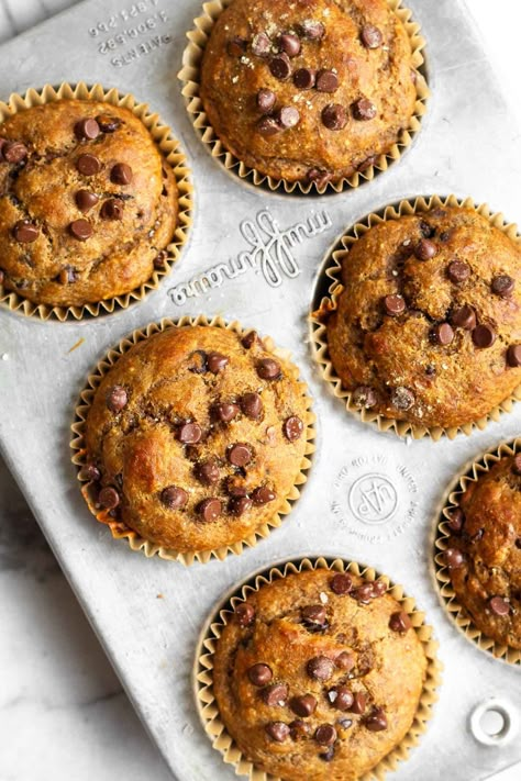 Banana protein muffins are light, fluffy, and so delicious! Ready in 35 minutes and prefect for breakfast, a snack, dessert, or meal prep. Banana Bread Protein Muffins, Dairy Free Protein Muffins, Breakfast Protein Balls, Healthy Banana Bread Muffins, Protein Banana Muffins, Protein Powder Muffins, Banana Protein Muffins, Baking With Protein Powder, High Protein Muffins