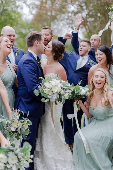 A lush floral white and mint wedding set at the Inn at Warner Hall in Gloucester, Virginia captured by Luke and Ashley Photography with Courtney Inghram Events. July Wedding Colors, Sage Wedding, Sage Green Wedding, July Wedding, Mint Wedding, Wedding Theme Colors, Navy Blue Wedding, Theme Color, Christian Wedding