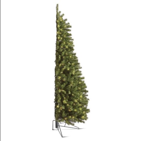 Flat Back Christmas Tree, Half Christmas Tree, Half Christmas, Flat Christmas Tree, Slim Christmas Tree, Wall Christmas Tree, Hammacher Schlemmer, Cool Christmas Trees, Backyard Inspo