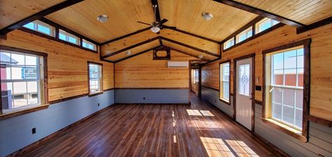 Storage Shed House Tiny Homes, Cabin Shed Homes, Tiny Home Cabin, Shed Homes Interior, Shed House Interior, Shed Homes Ideas, Texas Land, Shed House Plans, Shed Cabin