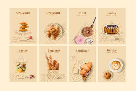 Behance :: For You Cake Menu Design, Cookies Website, Insta Template, Cafe Menu Design, Bakery Menu, Social Media Advertising Design, Food Menu Design, French Dishes, Graphic Design Ads