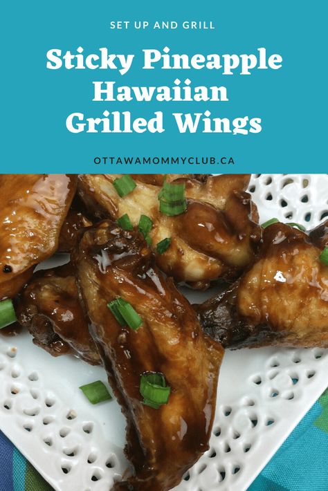 This Sticky Pineapple Hawaiian Grilled Wings recipe yields one dozen sticky and tasty wings! Just make sure to supply plenty of napkins. #chicken #wings #recipe Grilled Wings Recipe, Dole Recipes, Best Chicken Wing Recipe, Hawaiian Cocktails, Grilled Wings, Chicken Leg Recipes, Chicken Wings Recipe, Pineapple Chicken, Wings Recipe