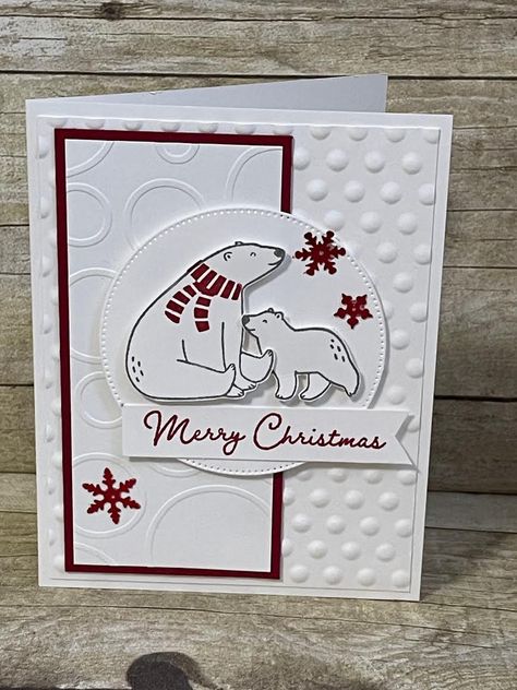 Polar Bear Christmas Cards, Beary Christmas, Beary Cute, Cute Christmas Cards, Polar Bear Christmas, Homemade Christmas Cards, Stampin Up Christmas Cards, Paper Trail, 2023 Christmas