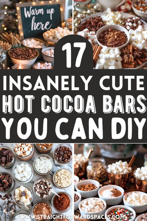 an adorable hot cocoa bar setup featuring festive decorations, perfect for holiday gatherings or parties. Snacks With Hot Chocolate, Hot Coco Bar Idea For Kids, Classroom Hot Cocoa Bar, Hot Cocoa Bar Ideas For Work, Hot Chocolate Bar Ideas For Kids, Hot Cocoa Table Set Up, Hot Cocoa Bar For Work, Hot Chocolate Bar For Work, Hot Coco Cart