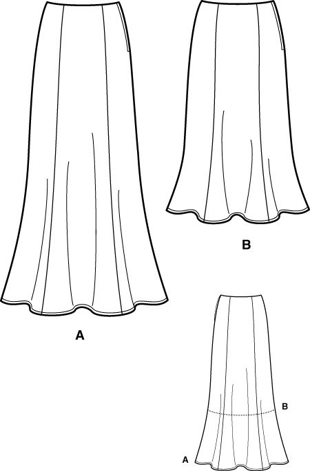 Long Skirt Flat Sketch, Long Skirt Technical Drawing, Skirt Drawing, Loafers Men Outfit, Long Satin Skirt, Fashion Illustration Poses, Long Flowy Skirt, Maxi Skirt Style, Fashion Drawing Tutorial