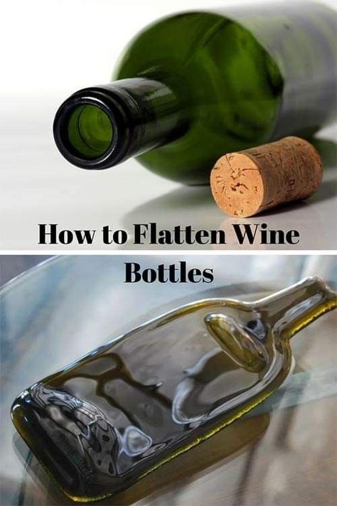 Pin by Pam Moore on UPcycle | Flatten wine bottle, Wine bottle, Wine bottle diy crafts Flatten Wine Bottle, Melted Wine Bottles, Wine Bottle Project, Bottles Diy, Liquor Bottle Crafts, Glass Bottle Diy, Wine Bottle Art, Glass Bottles Art, Wine Bottle Diy Crafts