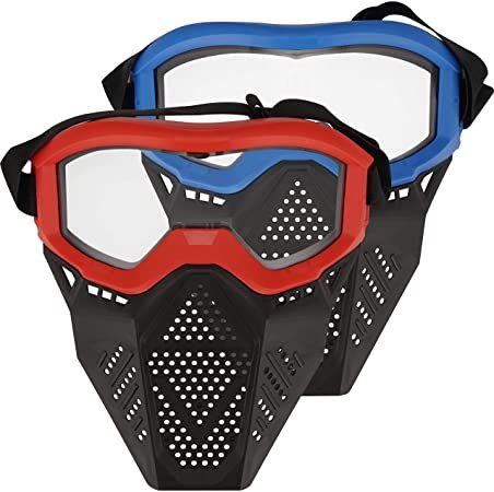 Amazon.com: Surper 2 Pack Face Mask Tactical Mask Compatible with Nerf Rival, Apollo, Zeus, Khaos, Atlas, Artemis Blasters Rival Mask (Red&Blue): Toys & Games Nerf Snipers, Tactical Mask, Water Beads, Mascara Facial, Paintball, Design Help, Environmental Protection, Different Colors, 2 Pack