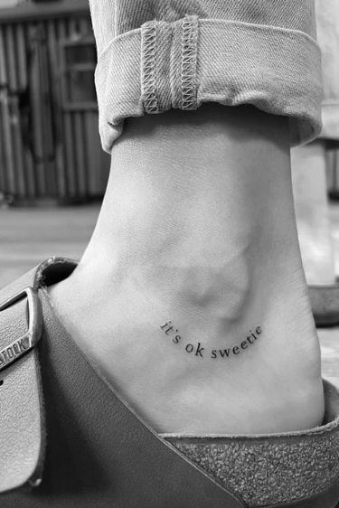 Curved Ankle Tattoo, Round Ankle Tattoo, Tattoo Around Ankle Bone, Lower Ankle Tattoo, Upper Ankle Tattoo, Outer Ankle Tattoos For Women, Small Ankle Tattoos For Women Meaningful, Minimal Ankle Tattoo, Ankle Tattoo Words