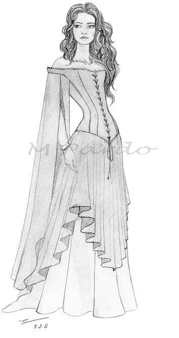 Fashion Sketches Dresses, Sketches Dresses, Dress Sketches, Dress Drawing, Medieval Dress, A Drawing, Corset Dress, Larp, Girl Drawing