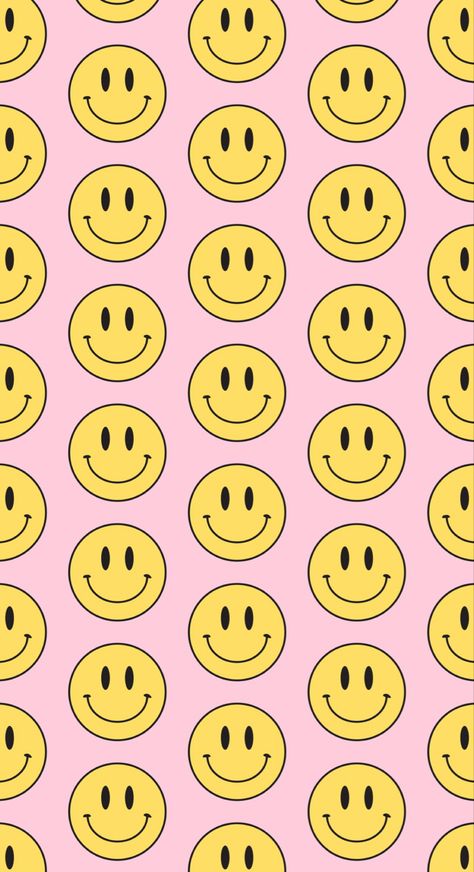 Pink And Yellow Smiley Face Wallpaper, Smiley Face Phone Wallpaper, Smily Face Emoji Wallpaper, Smily Face Wallpaper Aesthetic, Iphone Wallpaper Smiley Face, Colorful Smiley Face Wallpaper, Happy Face Background, Wallpaper Happy Face, Cute Asethic Wallpaper