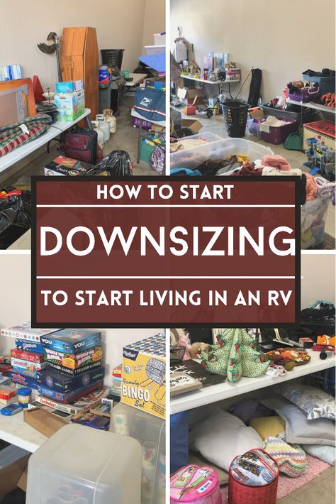 How to downsize and get rid of your stuff to live a more simple life while travel in an RV. Organizing Ideas For Rv Living, Living In Camper While Building House, Camper Living On Land, Minimalist Camper Living, Living In Motorhome, Tiny House Living Tips, Trailer Life Rv Living, Living In Trailer, Rv Essentials Rv Living