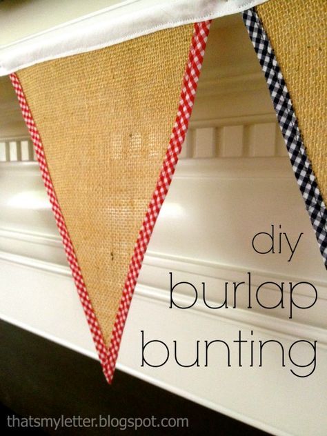 Sewing Bunting, Hessian Bunting, Bunting Diy, Burlap Bunting, Wedding Bunting, Bunting Flag, Diy Burlap, Simple Sewing, Burlap Crafts