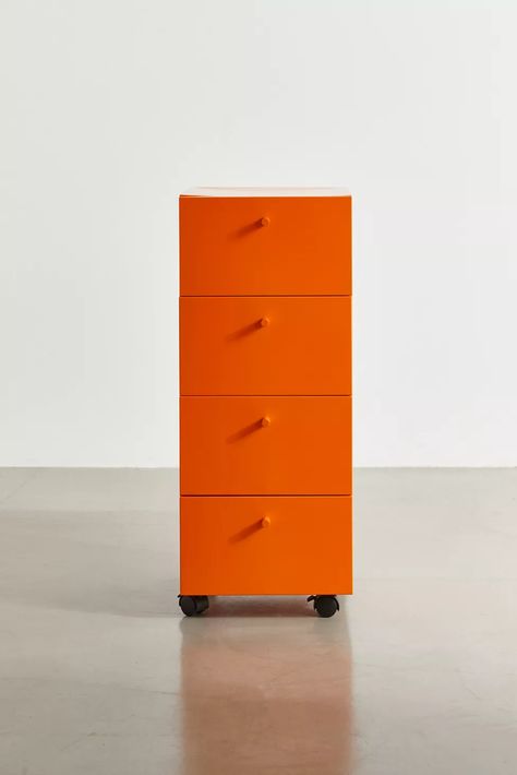 Rolling Drawers, Metal Storage Cabinet, Office Store, Metal Storage Cabinets, Orange Fits, Rolling Storage, Home Apartment, Industrial Storage, Apartment Essentials