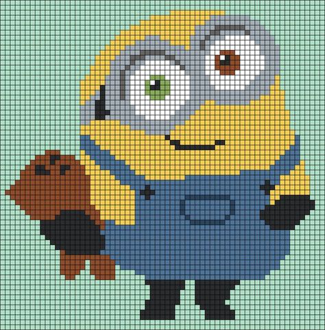 Alpha pattern #85426 | BraceletBook in 2022 | Alpha patterns, Cross stitch, Pixel art pattern Minions Cross Stitch Patterns, Puffy Deka, Modele Pixel Art, Minion Crochet, Art Pokemon, Disney Cross Stitch Patterns, Graph Crochet, Baby Cross Stitch Patterns, Kid Projects