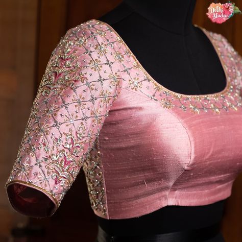 Pastel Pink Blouse, Latest Bridal Blouse Designs, Traditional Blouse Designs, Wedding Saree Blouse Designs, Fashionable Saree Blouse Designs, Blouse Design Images, Wedding Blouse Designs, Ladies Blouse Designs, Blouse Designs Indian