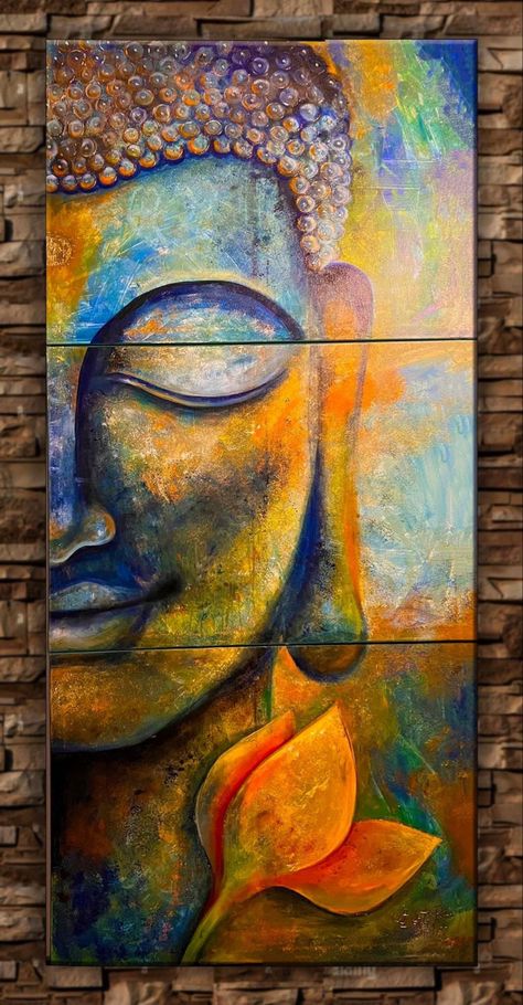 Buddha Canvas Art Painting, Buddha Half Face Painting, Cool Modern Art, Abstract Buddha Painting, Buhhda Art, Budha Painting On Canvas, Buddha Art Painting Acrylics, Buddha Painting Simple, Buddha Painting Acrylic On Canvas