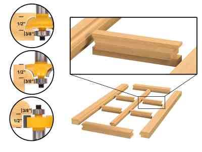 Door & Window :: Glass Door & Window :: Glass Door Router Bits- 3 pc. Round-Over Bead Set w/ 1/2" Shank - Yonico 12319 3 Bit, Woodworking Router Bits, Wooden Window Frames, Router Projects, Cnc Router Bits, Routeur Cnc, Japanese Woodworking, Woodworking Toys, Wood Joints