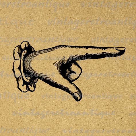 Vintage Pointing Hand Sign, Vintage Hand Illustration, Pointing Hand Illustration, Pointing Finger Illustration, Tattoo Transformation, Finger Illustration, Pointing Finger, Flash Sheets, Victorian Illustration