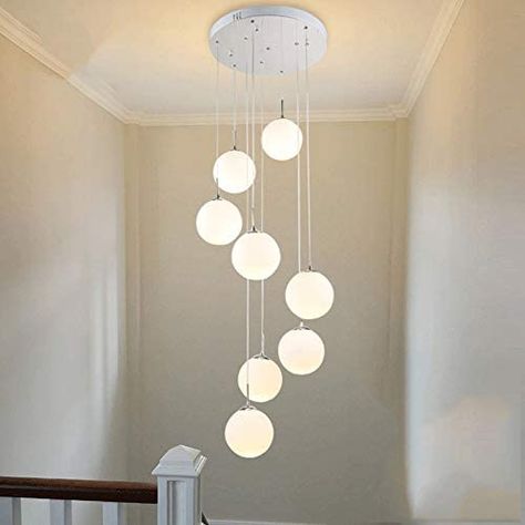 Living Room Pendant Light, Desain Pantry, Multi Pendant, Staircase Chandelier, Lamp For Living Room, Contemporary Pendant Lights, Multi Light Pendant, Living Room Ceiling, White Ceiling