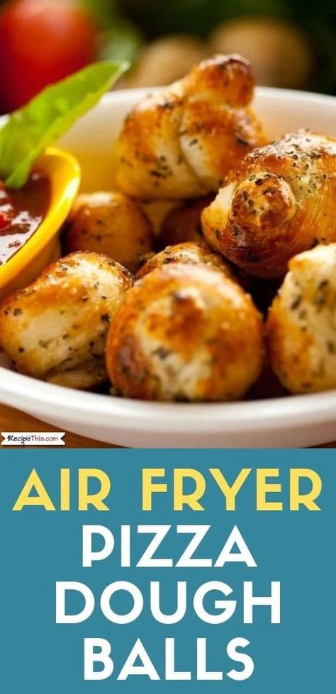 Air Fryer Pizza Dough Balls. If you love deep fried Pizza Express Dough Balls then you will love my air fryer version. Learn exactly how to make pizza dough balls in the air fryer.#airfryer #airfryerrecipes #pizzadough #doughballs #pizzaexpress #copycat Air Fryer Pizza Dough, Pizza Dough Balls, Deep Fried Pizza, Fried Pizza, Make Pizza Dough, Pizza Dough Ingredients, Air Fryer Pizza, Pizza Ball, Air Fryer Recipes Breakfast